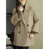 Premium Ribbed Woolen Overcoat for Women, Loose Fit To Accentuate Slimming Look In Spring Autumn Winter