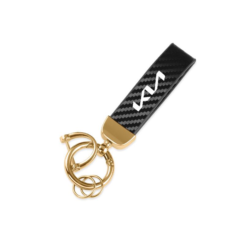 RRPM6 Car Logo Carbon Fiber Pattern Car Keychain for Kia Sportage Ceed Picanto Rio ProCeed Niro 5 3 4 K7 K5 K8 K3 Ray K9 Accessories