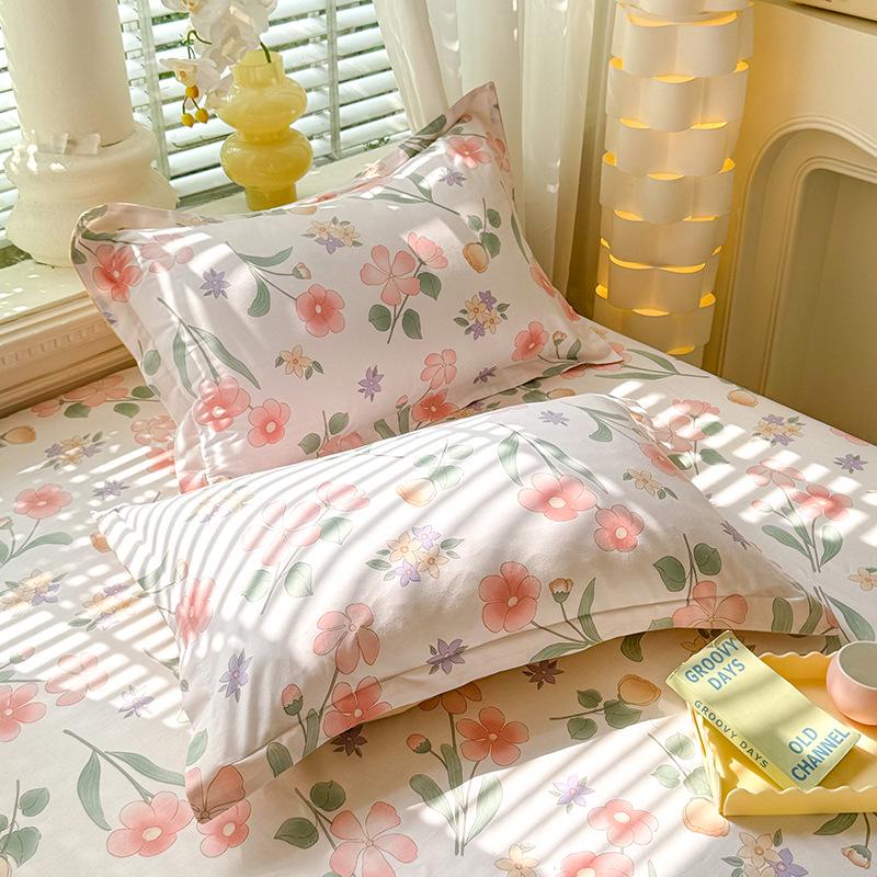 Хлопковые наволочки: Чистый хлопок, простой стиль для дома, общежитий, одноместных и двухместных комнат (Одиночный/Пара)