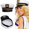 Yacht Captain Hat Navy Marine Hat Adjustable Sailor Captain Costume Men Boat Navy Hat for Adult Kid Men Women