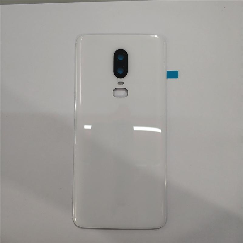 Для Oneplus 6 Стеклянная задняя крышка Ремонт Замена Дверца аккумулятора телефона С объективом камеры