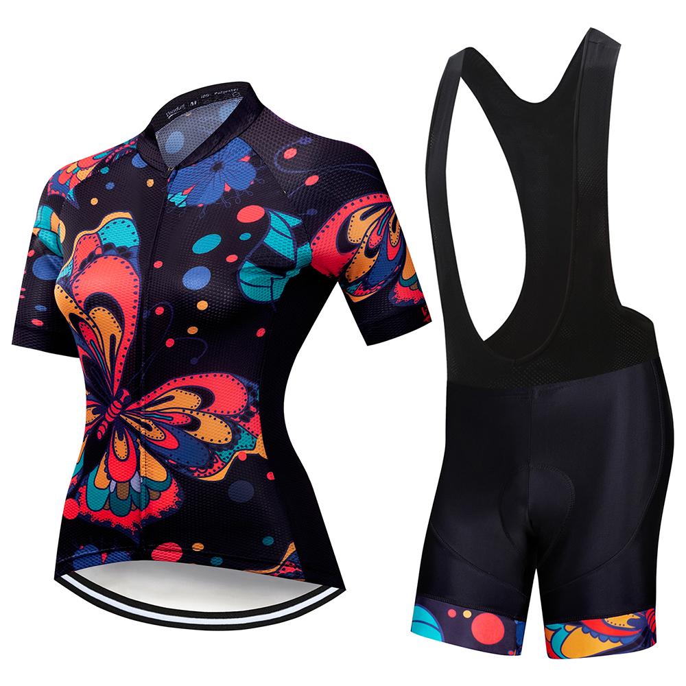 Women's Short Sleeve Cycling Jersey Set Summer Bike Outdoor Cycling Clothing Bicycle Clothing Quick-Dry Breathable Clothes