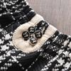 Children's Suit Girls Western Style Small Fragrance Black Plaid Pattern Jacket Shorts Two-piece Suit
