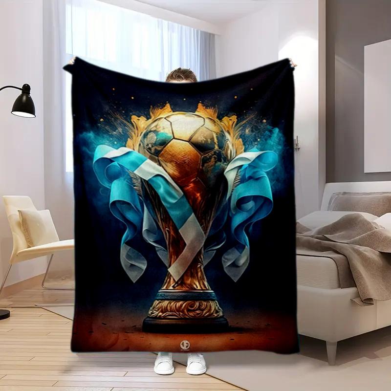 1PC Football pattern blanket, all season lightweight home office outdoor nap multifunctional blanket