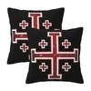 Jerusalem Cross Medieval Knights Cross Crusader 2 Pcs Square Pillowcase Pillow Cover Cushion Throw Pillow For Home Living Room