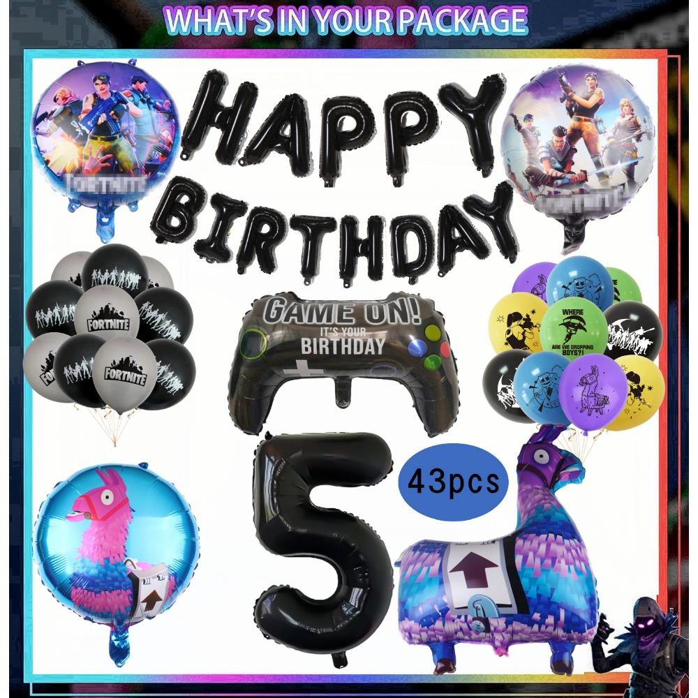 Игровой автомат Fortnition Декорации для дня рождения Набор посуды на 10 человек Задний фон Воздушный шар с альпакой Для детского праздника