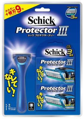 Schick Protector 3 Club Pack 8 запасных бритвенных лезвий немецкого производства с предохранительной проволокой 1 шт. (держатель (с лезвием) + лезвия) 3-лопастной (Икс