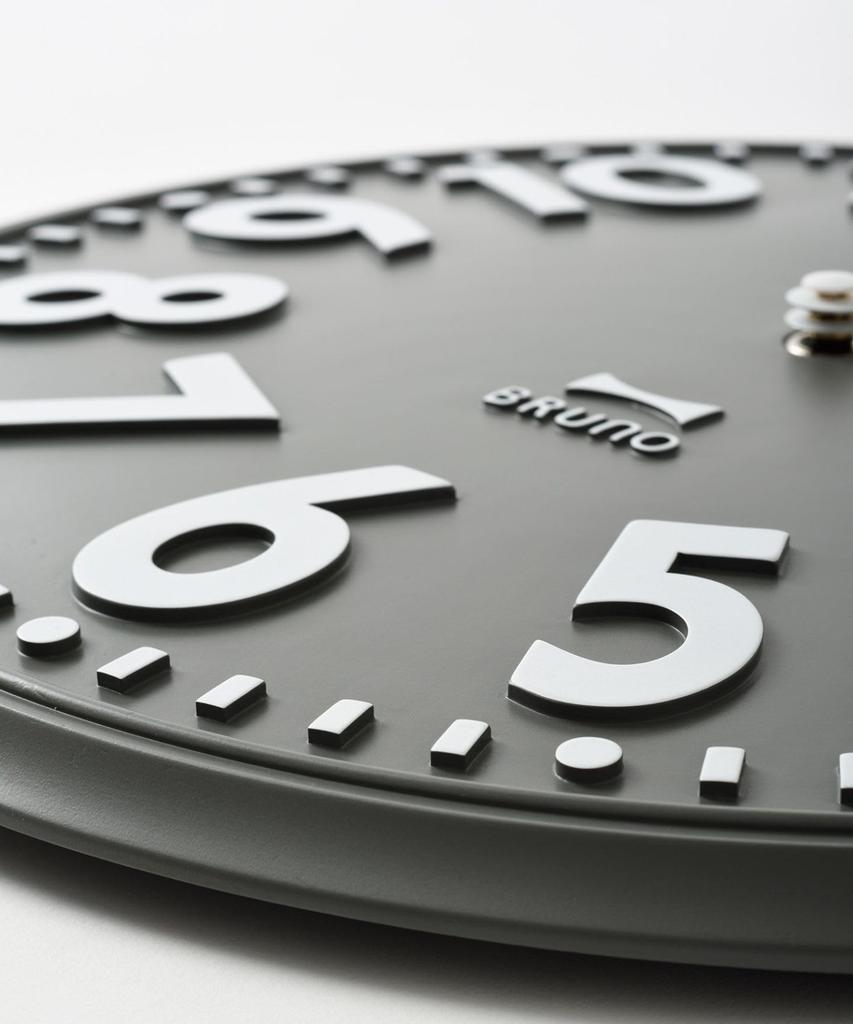 BRUNO Embossed Wall Clock White No Size BCW049-WH