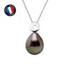 Necklace - PERLINEA - Tahitian Cultured Pearl A+ - White Gold - 8-9 Mm - 42 Cm
