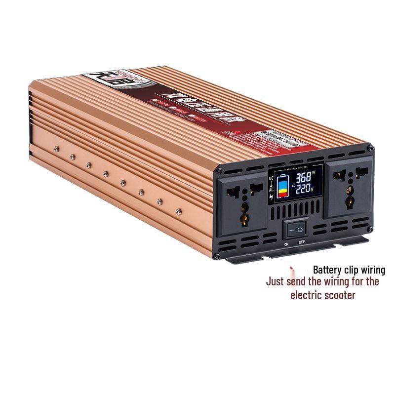 Универсальный инвертор чистой синусоиды для уличной торговли, 48В/60В/72В Трехколесные транспортные средства, Преобразует в 220В или 12В/24В.