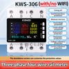 KWS-306 Мощный счетчик 3-фазный 4-проводной Многофункциональный счетчик энергии AC 85-290V Вольтметр Амперметр Электросчетчик с/без WIFI