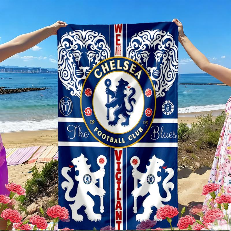 Chelsea F.C Print Beach Towel, Versatile Lightweight Absorbent Beach Towel for Pool Surf Yoga Bathroom, Perfect Birthday Holiday Gift