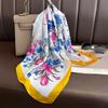 Korean Version of Small Flower Print Versatile Fashion Simulated Silk Chinese Scarf Sunscreen Travel Decorative Scarf Shawl for Women