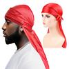 Yousheng 2 шт. шелковистый Durag для мужчин и женщин длинный хвост Durag Wave головные повязки на шею атласный Doo Durag с широкими ремнями