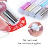Double-Ended Nail Pen Nail Art Gradient Painting Sponge Silicone Nail Art Stamp Manicure Tool with Rhinestone Handle