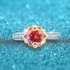 Кольцо с красным муассанитом 18 карат для женщин, 100% стерлинговое серебро S925, обручальное кольцо, испытание на бриллианты, ювелирные изделия GRA