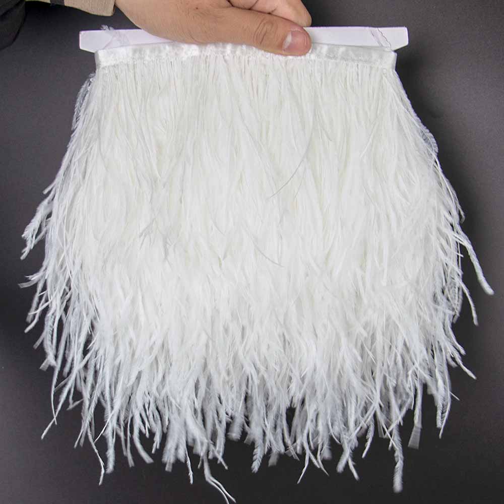 Перо 1 метр Красная отделка из страусиных перьев на тесьме Ленточная бахрома 8-10 см Ткань Юбка Швейные принадлежности Украшение для платья и одежды