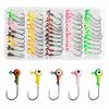 Fishing Jig Head Hooks 50Pcs/40Pcs/20Pcs Round Ball Head Fishing Jigs Hook Bass Lures Crappie Jig Heads for Trout Walleye