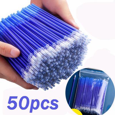 Стираемая гелевая ручка 0,5 мм, стираемая ручка, сменный стержень, синие, черные чернила, моющаяся ручка для школьных канцелярских принадлежностей, офисное письмо