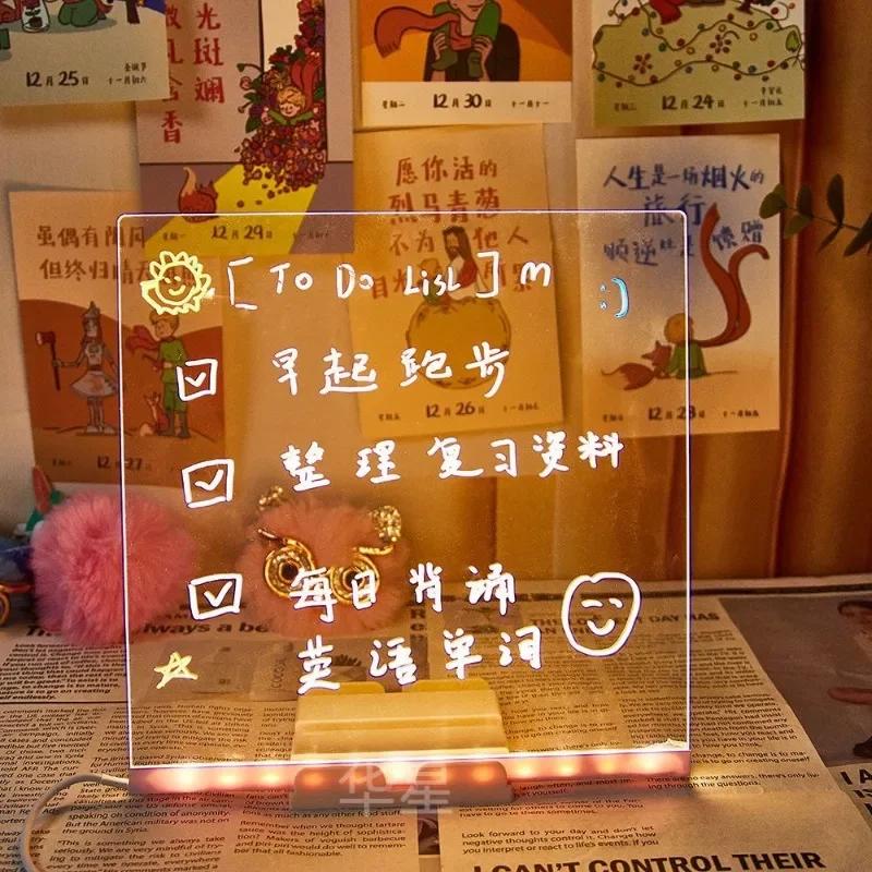 Нетоксичная Новая Светящаяся Акриловая Доска-Маркер LED Светящаяся Стираемая Детская Доска для Рисования Рисовальные Игрушки Доска для Записей Букв Рождественский Подарок