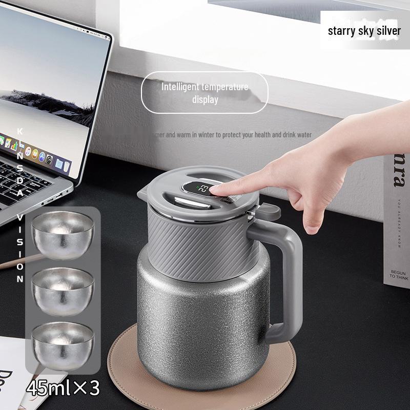 High-Grade Titanium Insulated Teapot, 1500ml, Stylish Design for Old White Tea Brewing