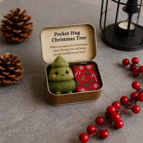 Christmas Pocket Hug Ornament with Gift Card Keepsake Token for Long Distance Friends Stocking Stuffer And Holiday Decor