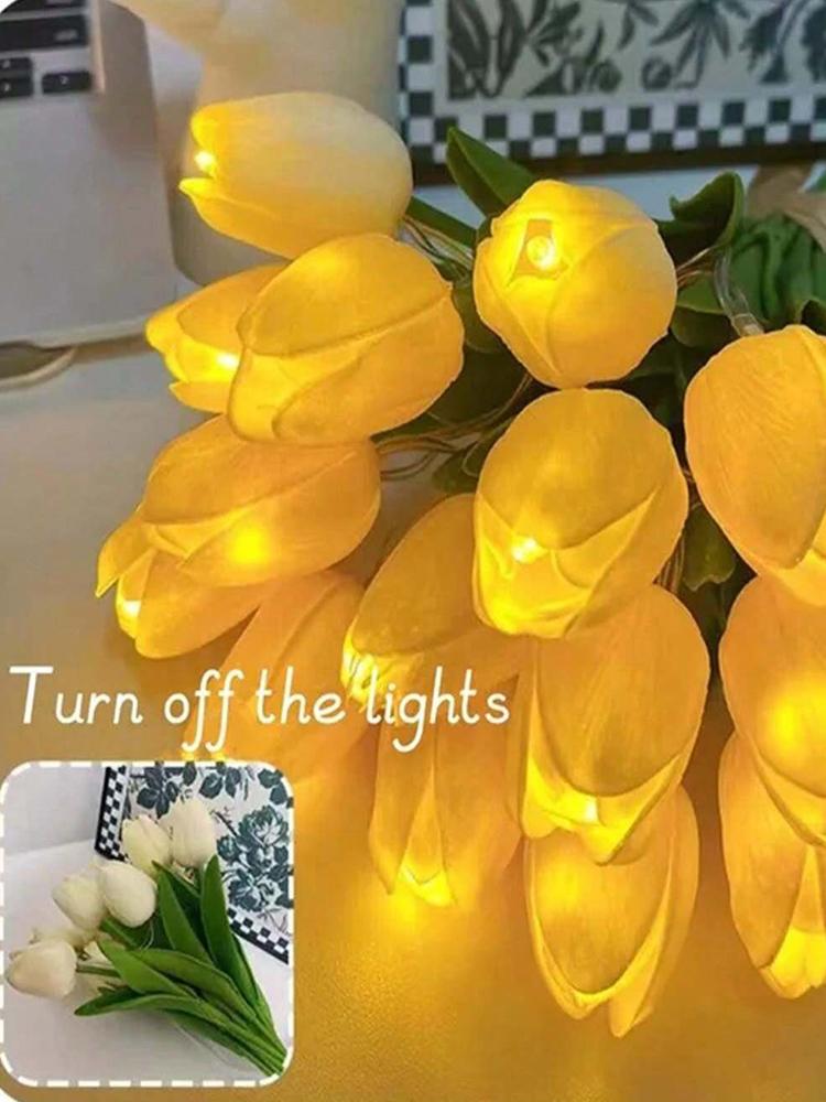 Tulip Simulation Flower Luminous LED Tulip Bouquet Tulip Night Lamp Christmas Gift Valentine's Day Flower Home Decor
