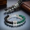 1PC Natural Stone Beaded Bracelet for Men Stainless Steel Bead Bracelet Fashion Jewelry Gift for Him Trendy Mens Accessories