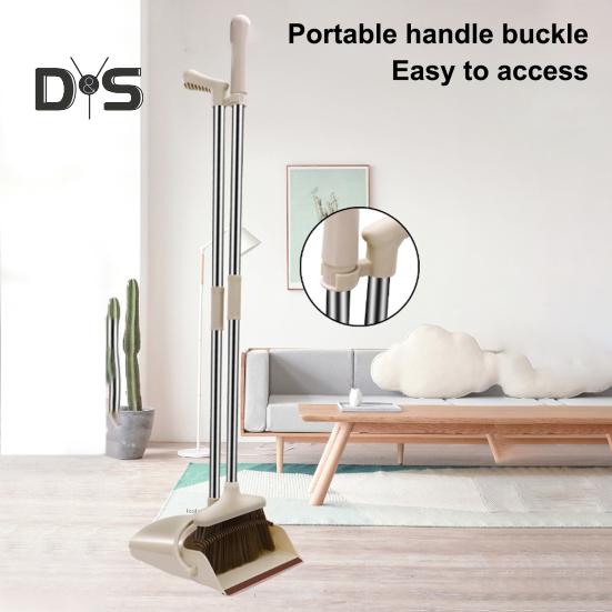 2 шт./комплект с длинной ручкой, набор совков, самоочищающаяся комнатная метла для уборки пола, набор совков с мягкой щетиной