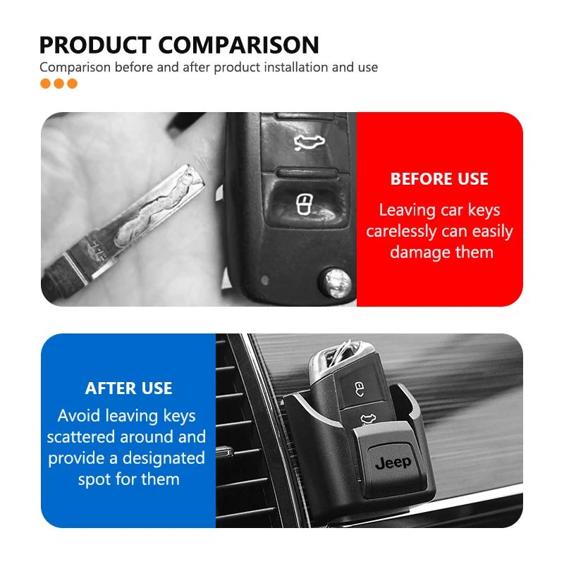 Car Storage Box Phone Cable Coin Storage Sundries Key Organizer For Jeep Grand Cherokee Patriot Renegade Compass Wrangler AJX1
