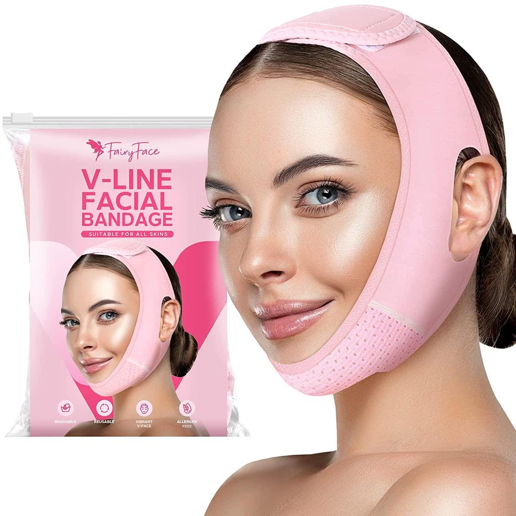 Facial Strap, V Line Lifting Chin Strap, Double Chin Reducer Face Lifting Belt Bandage Cheek V Shape Lift Up Thin Strap Neck Compression
