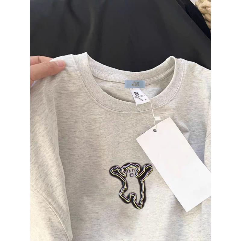 Женский летний свободный повседневный принт, новый универсальный топ с короткими рукавами