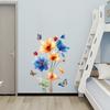 Креативные наклейки на стену с цветами, наклейки-бабочки, самоклеящееся украшение для спальни, гостиной, фона для дивана, коридора, прихожей, домашний декор