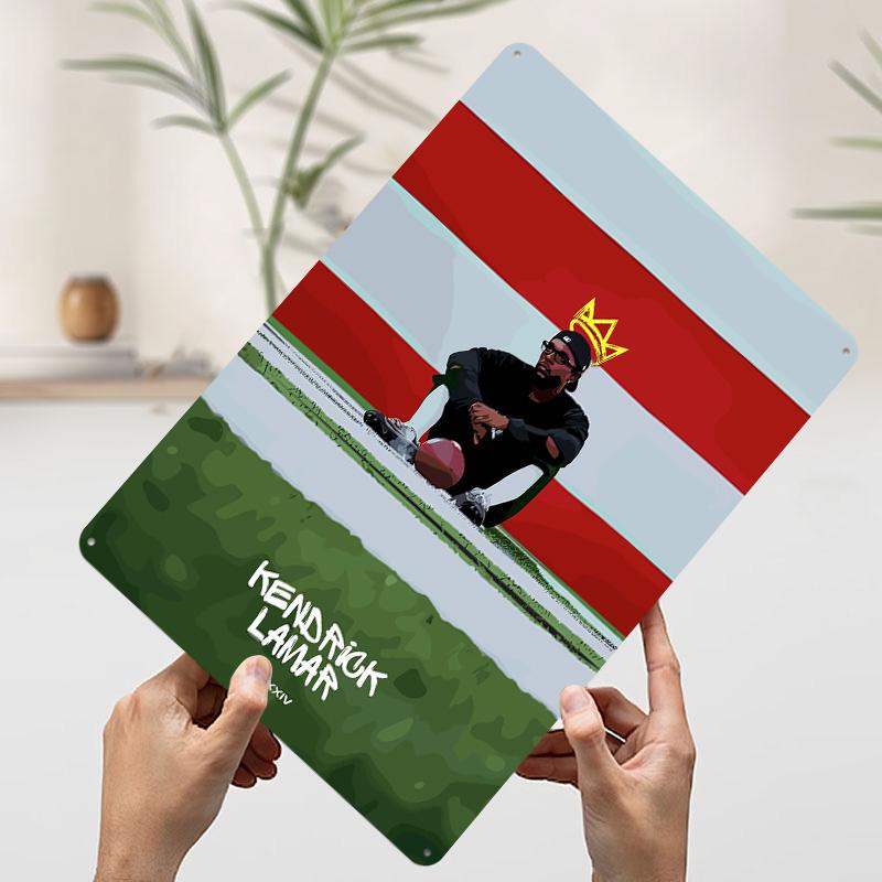 Кендрик Ламар Футбольное Поле Искусство Печатный Постер Индивидуальная Настенная Живопись Ретро Винтажные Металлические Жестяные Таблички для Дома Декора Спальни