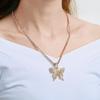 Women Single-layer Rhinestone Claw Chain Inlaid with Butterfly Necklace