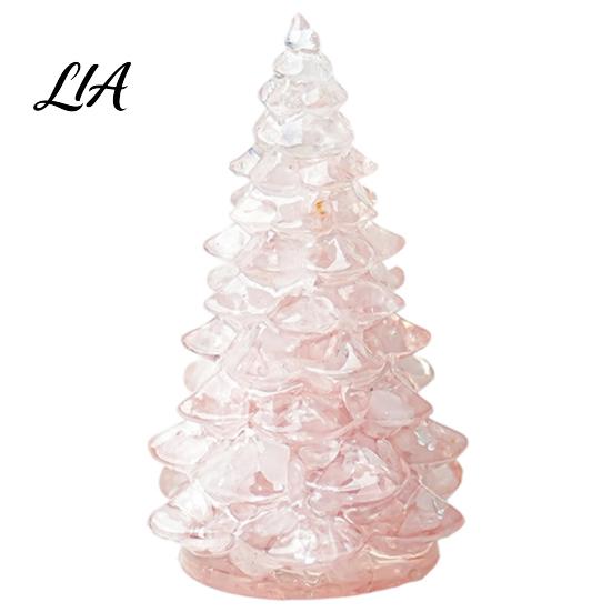 Holiday Desktop Decoration Resin Christmas Tree Figurine, Crystal Ornament, Home Accents Miniature for Office, Gift Modern Art