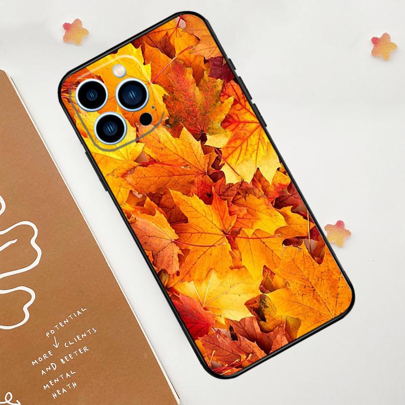 Чехол для телефона с осенними листьями для iPhone 17 Pro Max 14 11 15 16 Pro Max 13 12 mini 16 Plus 16e 17 Air Funda