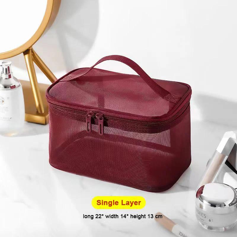 Сетчатая пляжная сумка для мужчин и женщин, портативная ручная дорожная косметичка для хранения, черный карман для фитнеса, органайзер для ванны