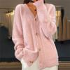 Tooxika New Solid Color Long Sleeve V-neck Knitted Cardigan Buttoned Jacquard Sweater Jacket For Women