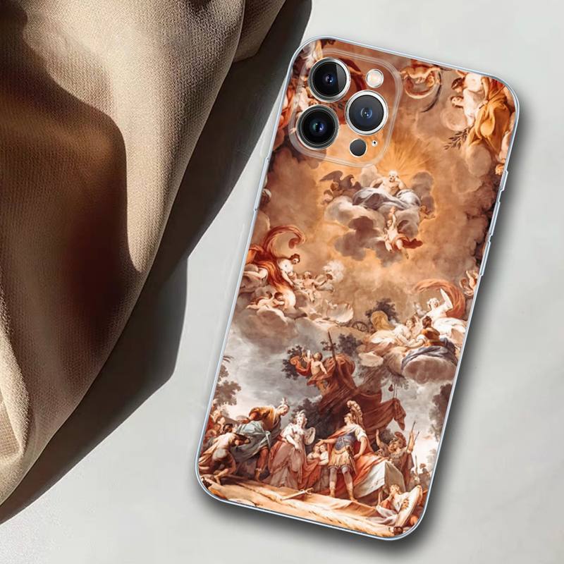 Мягкий силиконовый чехол для телефона с рисунком в стиле Ренессанс для iPhone 14 13 12 11 Pro Mini XS MAX 8 7 6 Plus X XS XR