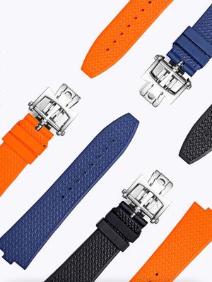 Классический 24x7 мм быстросъемный ремешок из фторкаучука FKM для часов Vacheron Constantin VC Overseas 4300V 4500V 5500V 7900V