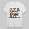 Men's Soft T-Shirt Neurodiversity Support Squad Tee Short Oversize Cotton White
