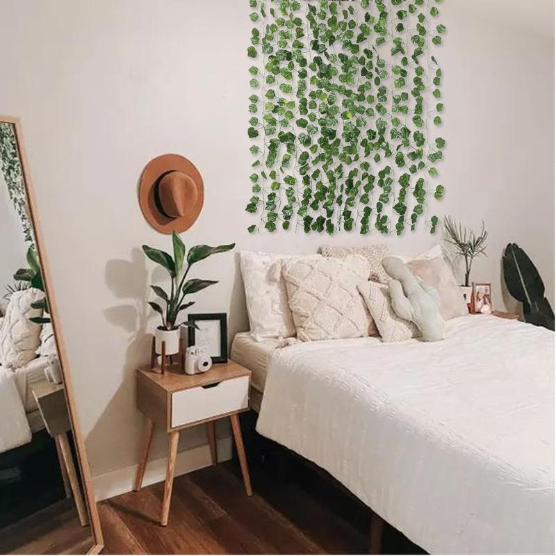 12 шт. 2,1 м искусственная гирлянда из листьев плюща, искусственные растения, имитация лозы, растения, листья винограда для дома, свадьбы, внутреннего и наружного украшения стола