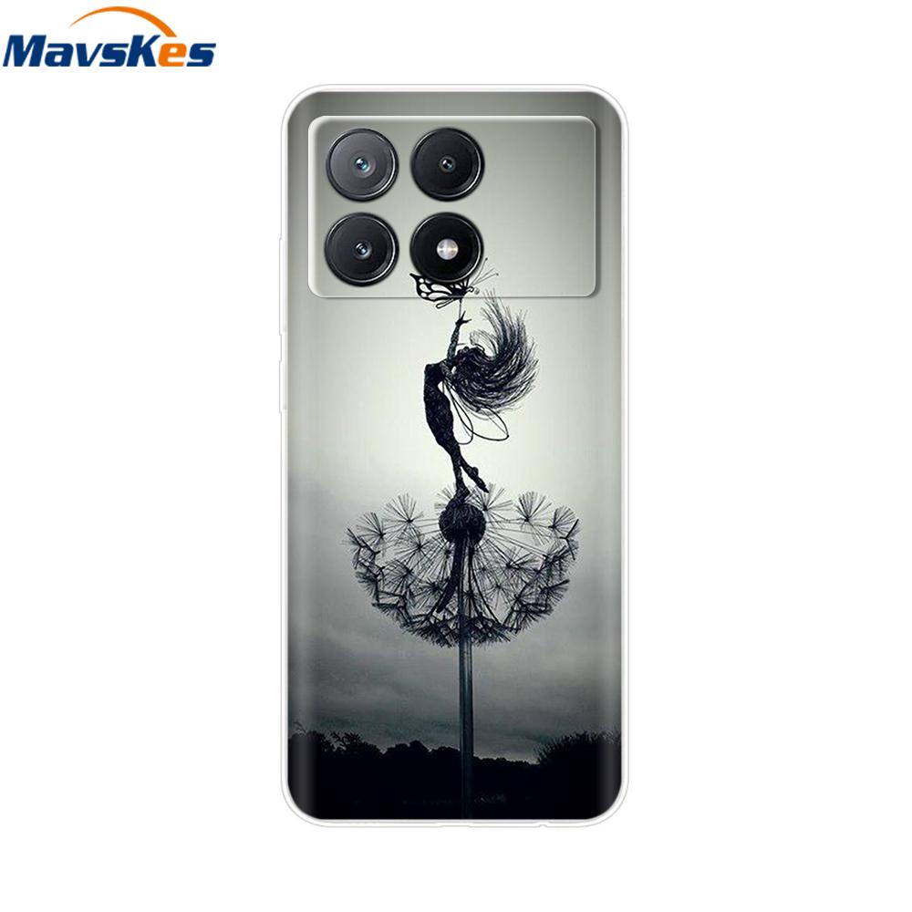 Чехол для мобильного телефона Для Poco X6 Pro Чехол-крышка Милые Прозрачные Мягкие Силиконовые Чехлы Для Poco X6 Pro Чехол PocoX6 Pro Задняя Крышка Fundas