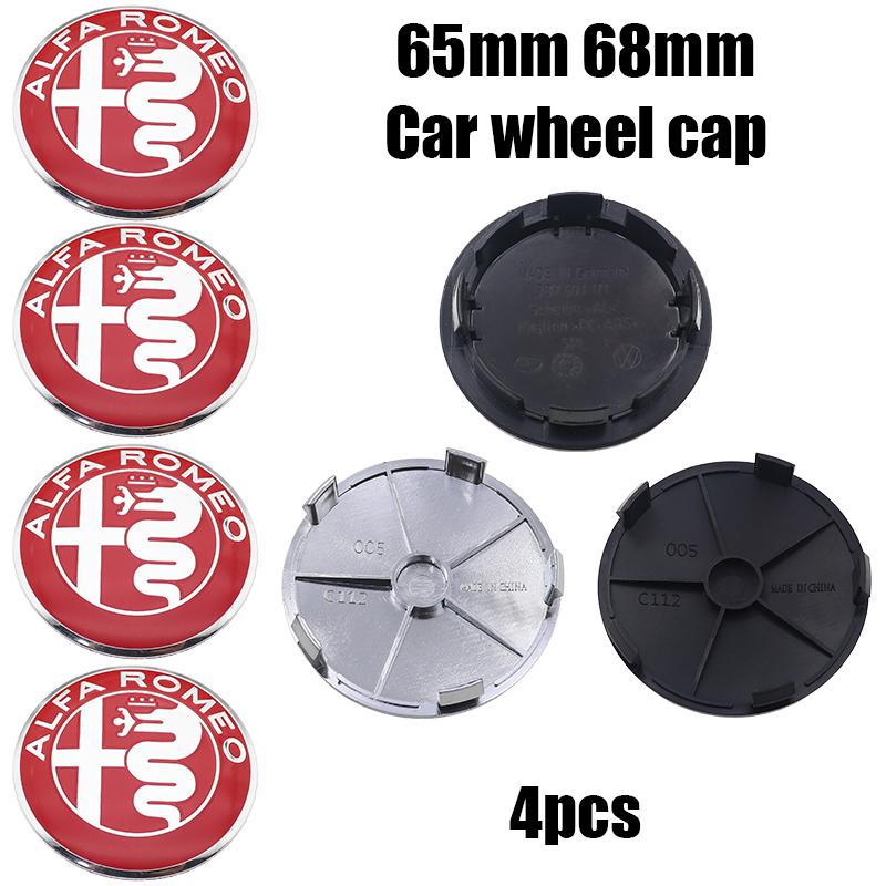 IMKC9 4pcs 65mm 68mm alfa romeo 3D Car wheel emblem Wheel Center Hub auto Rim refit dust-proof badge covers cap styling accessories
