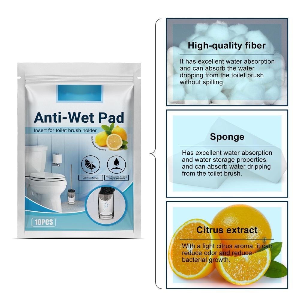 10x Toilet Brush Pads, Sufficient For About 30 Weeks Hygiene In The Bathroom