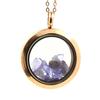Stones and Minerals. Raw Tanzanite Necklace. 30 Mm Medallion Model. Color Rose Gold.