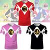 Летняя детская многоцветная футболка с коротким рукавом Power Ranger для боевых видов спорта и тренировок на свежем воздухе, унисекс