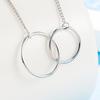 Silver-plated Necklace, Round Ring Pendant, Popular Double-ring Fashion Korean Version of The Collar Pendant, Cute Double-ring Necklace.