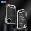 Чехол для автомобильного ключа из ТПУ для VW Volkswagen Golf 7 MK7 Tiguan MK2 для Seat Ateca Leon FR 2 Ibiza Skoda Octavia без ключа